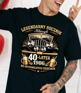 Męska koszulka na 40 urodziny - LEGENDARNY ROCZNIK .webp
