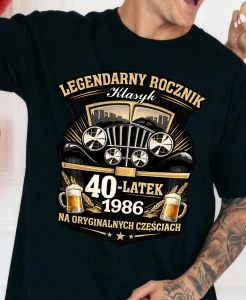 Męska koszulka na 40 urodziny - LEGENDARNY ROCZNIK 1986.webp