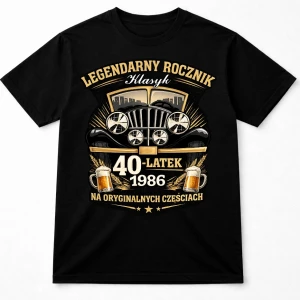 Męska koszulka na 40 urodziny LEGENDARNY ROCZNIK .webp