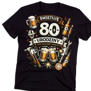 Męska koszulka na prezent na 80 urodziny