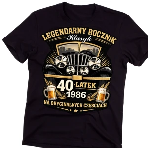 Męska koszulka na 40 urodziny - LEGENDARNY ROCZNIK.webp