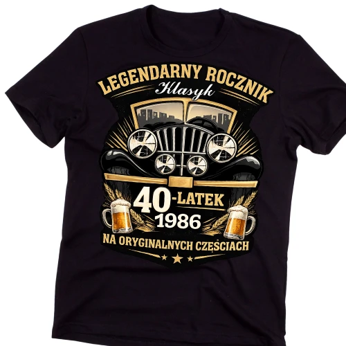 Męska koszulka na 40 urodziny - LEGENDARNY ROCZNIK.webp