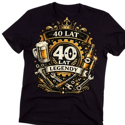 Męska koszulka na 40 urodziny - 40 LAT LEGENDY.webp