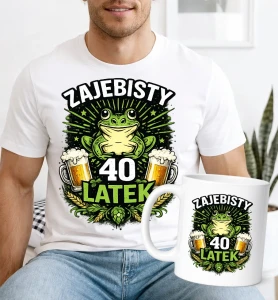 Zestaw na 40 urodziny dla mężczyzny – koszulka + kubek – prezent urodzinowy 40 lat