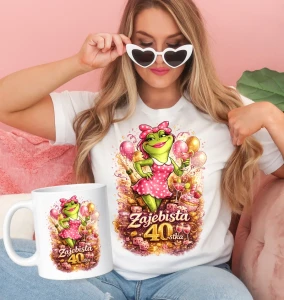 Prezent na 40 urodziny dla kobiety– koszulka + kubek – prezent urodzinowy 40 lat