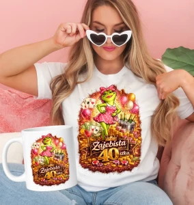 Prezent na 40 urodziny dla kobiety– koszulka + kubek – prezent urodzinowy 40 lat
