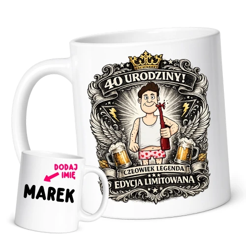 Kubek na 40 urodziny dla kolegi - człowiek legenda.webp
