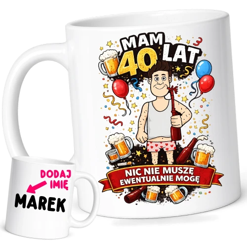 Kubek na 40 urodziny dla mężczyzny -  mam 40 lat.webp
