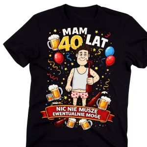 Męska koszulka na 40 urodziny - MAM 40 LAT 