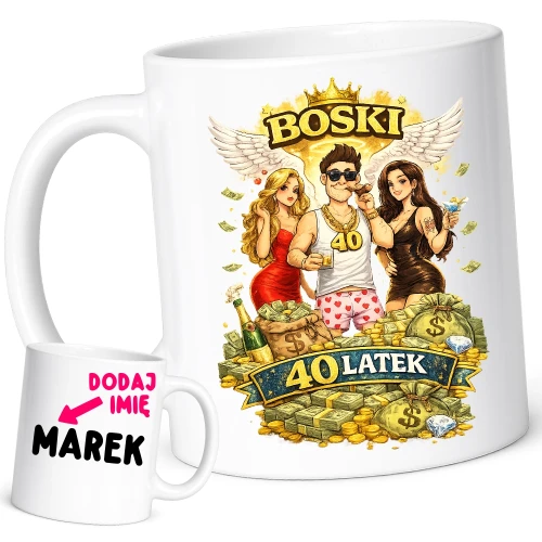 Kubek na 40 urodziny dla mężczyzny -  BOSKI 40 LATEK.webp