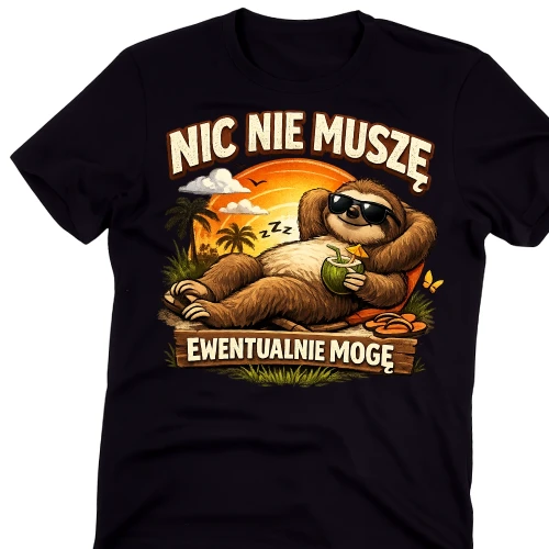 Fajna męska koszulka - NIC NIE MUSZĘ EWENTUALNIE MOGĘ.webp
