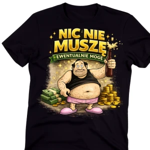 Fajna męska koszulka - NIC NIE MUSZĘ EWENTUALNIE MOGĘ