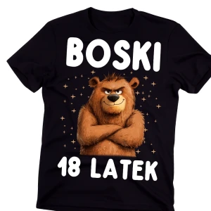 Męska koszulka na prezent na 18 urodziny - BOSKI 18 LATEK 