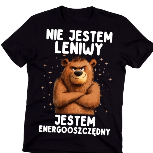 Koszulka - NIE JESTEM LENIWY - JESTEM ENEGROOSZCZĘDNY.webp