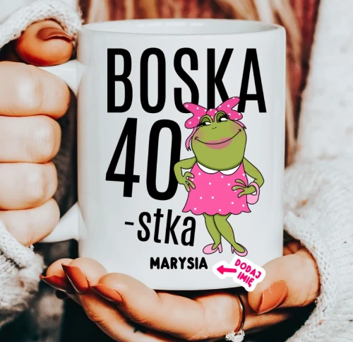 Personalizowany kubek na 40 urodziny dla kobiety na prezent.webp