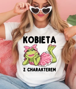 Damska koszulka na prezent - KOBIETA Z CHARAKTEREM 