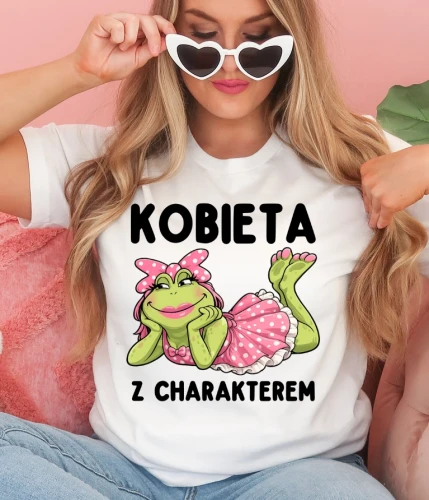 Damska koszulka na prezent -KOBIETA Z CHARAKTEREM.webp