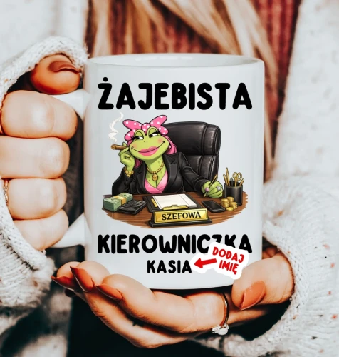 Kubek dla kierowniczki z imieniem .webp