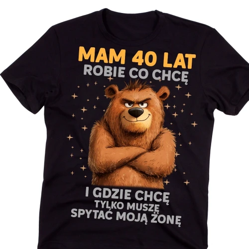 Męska koszulka na prezent na 40 - MAM 40 LAT.webp