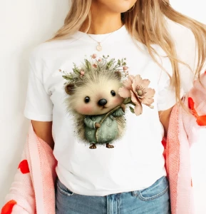 Damska koszulka na co dzień z nadrukiem - ff30