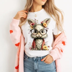 DAMSKA KOSZULKA Z ZAJĄCZKIEM -wzór zając102