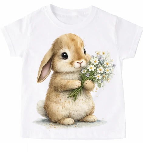 Koszulka z zajączkiem królikiem dla dziewczynki - wzór bunny107