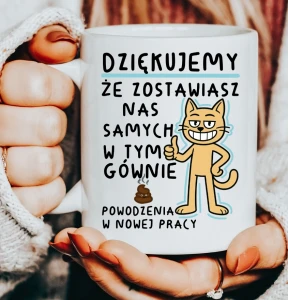 Kubek na pożegnanie kolegi koleżanki odchodzącej z pracy