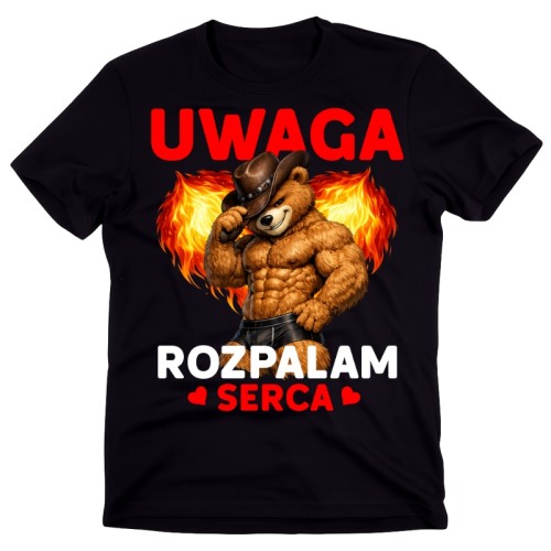 Koszulka dla chłopaka na Walentynki - UWAGA ROZPALAM SERCA