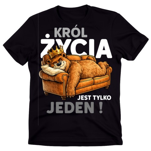 Męska koszulka NA PREZENT KRÓL ŻYCIA JEST TYLKO JEDEN.jpg