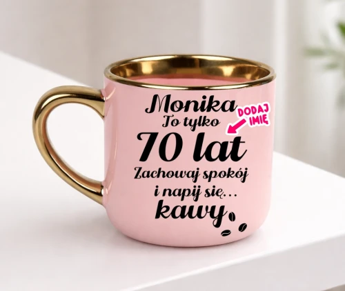 Kubek prezent na 70 urodziny z imieniem.webp