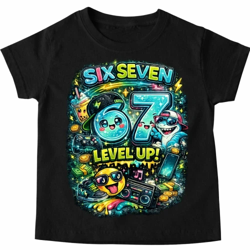 Koszulka z modnym motywem six seven.webp