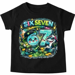 Koszulka dla dziecka z modnym motywem six seven