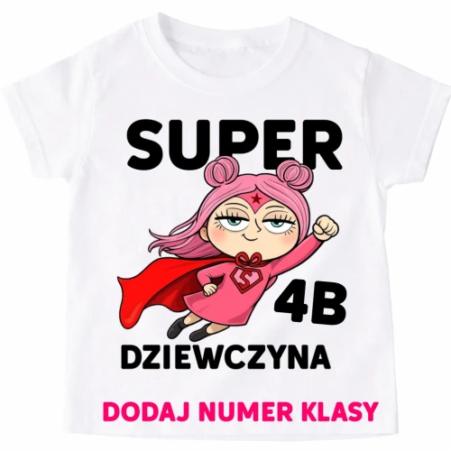 Koszulki dla koleżanek z klasy na Dzień Kobiet - SUEPR DZIEWCZYNA.webp