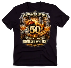 Koszulka na 50 urodziny dla konesera whisky .webp