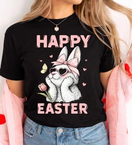 Damska koszulka na Wielkanoc - HAPPY EASTER