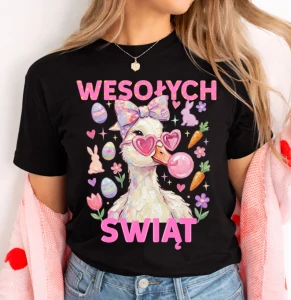 Damska koszulka na Wielkanoc - WESOŁYCH ŚWIĄT z gąską - wesołych55