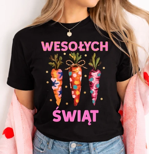 Damska koszulka na Wielkanoc - WESOŁCYH ŚWIĄT .webp