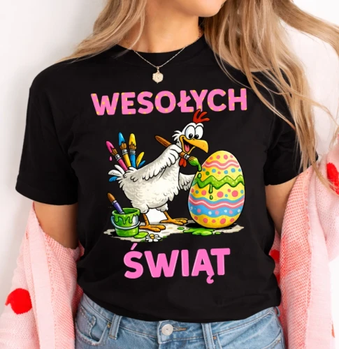 Damska koszulka na Wielkanoc - WESOŁCYH ŚWIĄT .webp