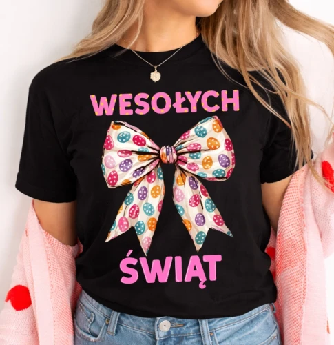 Damska koszulka świąteczna na Wielkanoc - wesołych świąt - wesołych61