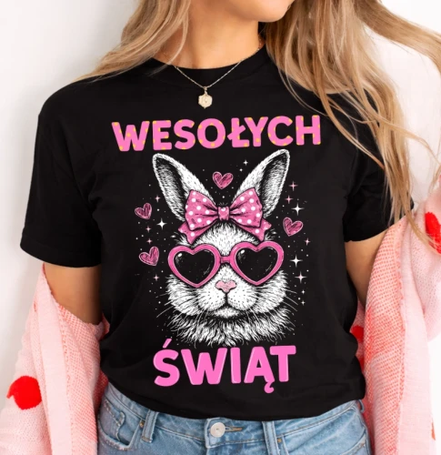 Damska koszulka świąteczna na Wielkanoc - wesołych świąt - wesołych64