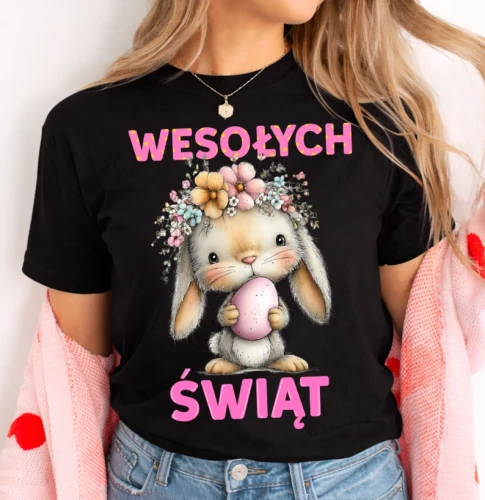 Damska koszulka świąteczna na Wielkanoc - wesołych świąt - wesołych71