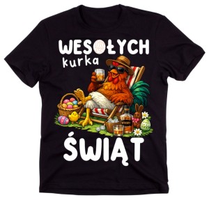 Śmieszna męska koszulka na Wielkanoc -WESOŁYCH KURKA ŚWIĄT - WESOŁYCH88