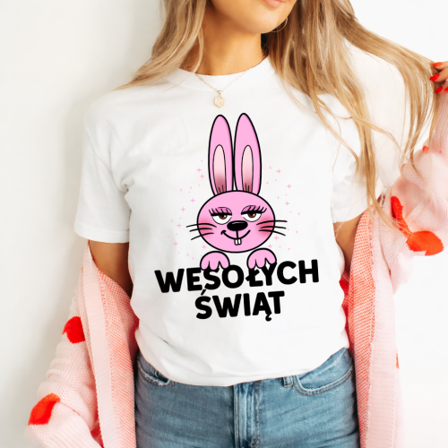 Wielkanocna koszulka z zajączkiem - wesołych świat - WESOŁYCH223