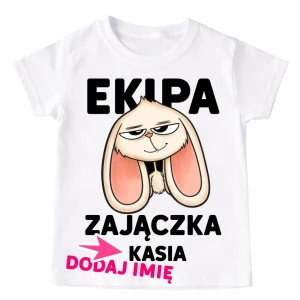 Koszulki dla dzieci z zajączkiem i imieniem - EKIPA ZAJĄCZKA 