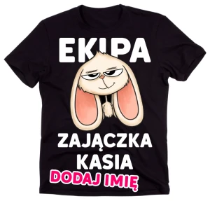 Koszulka EKIPA ZAJĄCZKA Z IMIENIEM - czarna 