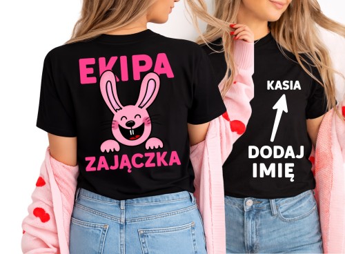 Świąteczna koszulka na Wielkanoc z imieniem - EKIPA ZAJĄCZKA