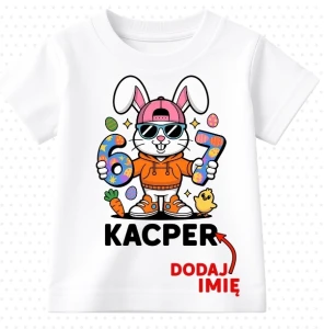 Koszulki dla dzieci z zajączkiem i imieniem ''królik 67''