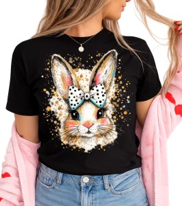 Koszulka damska z zajączkiem na Wielkanoc  - wzór zajączek4