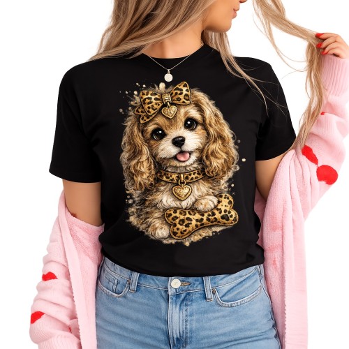 Damska koszulka z pieskiem w panterkę.jpg