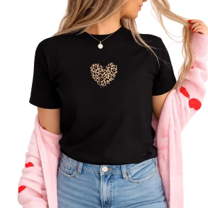 Damska Koszulka małe serce panterka  - panterka1